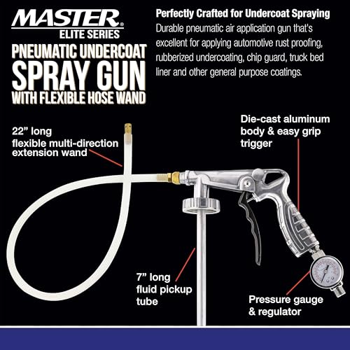 Master Elite Undercoating Spray Gun with Regulator, Flexible Extension Wand