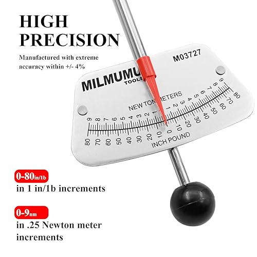 MILMUMU 1/4" Drive Beam Torque Wrench Precision Instrument