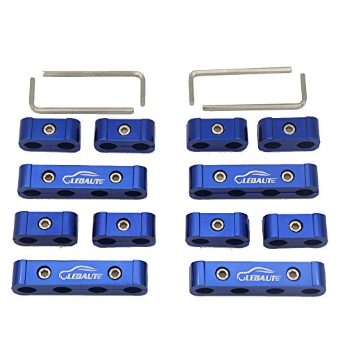 LEDAUT 12pc Blue Spark Plug Wire Separator Divider 8mm 9mm 10mm For Racing Car - color: Blue, size: 12PCS
