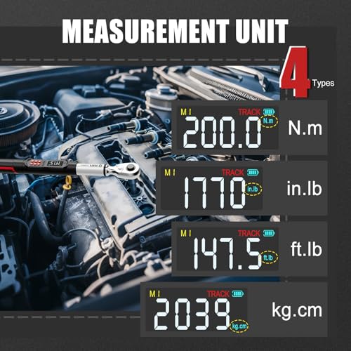 VANPO Digital Torque Wrench 1/2", 7.38–147.5 ft-lb for Lug Nuts - size: 1/2-Inch