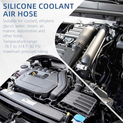1 1/2 inch Silicone Coolant Air Hose 12" Length with 2 Clamps – Turbo Intake Radiator Coupler Hose (Straight, 1.5" ID) - color: Straight black, size: 1 1/2" ID