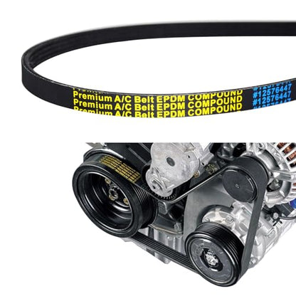 12576447 AC Belt for 99-08 Tahoe Escalade ESV EXT GMC Savana Sierra Suburban Silverado Avalanche Express 1500 2500 3500,Yukon XL Hummer H2,960mm K040378 - size: 4PK960-960mm belt