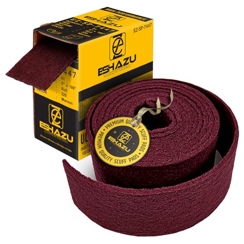 General Purpose Scuff Pads 5" x 15 Feet -320 Grit - Maroon Scuffing, Scouring Pad, Sanding, Paint Primer Prep Scratch- 7447- P320 grit - 30 Count (Pack of 1)