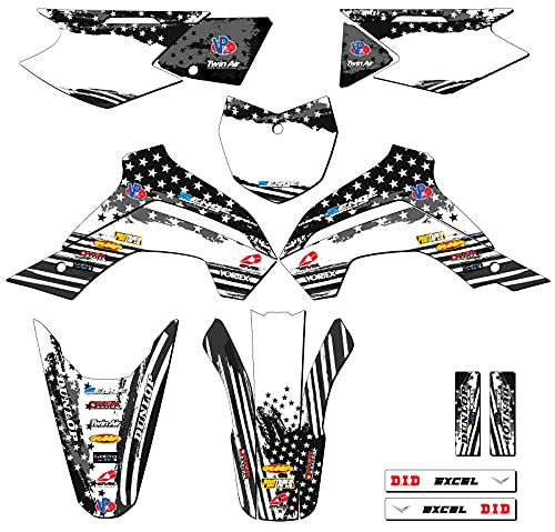 2021-2025 KLX 140 RF Merica Grey Senge Graphics Complete Kit Compatible with Kawasaki - color: Grey, size: Complete Kit