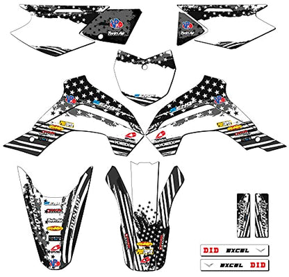2021-2025 KLX 140 RF Merica Grey Senge Graphics Complete Kit Compatible with Kawasaki - color: Grey, size: Complete Kit