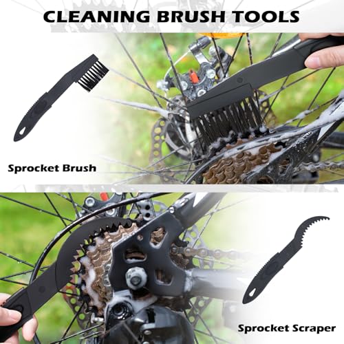 Bike Chain Cleaning Kit with Bicycle Chain Degreaser,Wet Lube,Chain Brush
