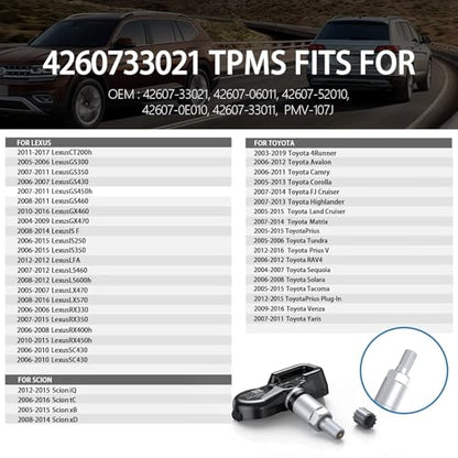42607-33021 TPMS Tire Pressure Sensor for Toyota Lexus Scion 315MHz 4 PCS - color: 42607-33021(4PCS)