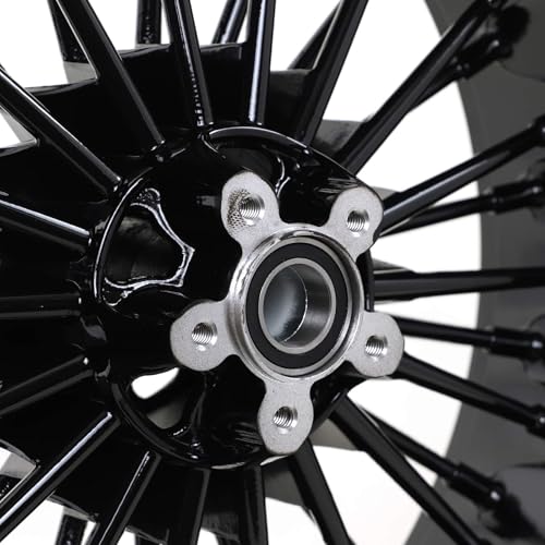 TOFR 18x5.5 Rear Fat King Spoke Wheel Rim Black For Harley Dyna 2006-2017 - color: Gloss Black, size: Rear:18x5.5