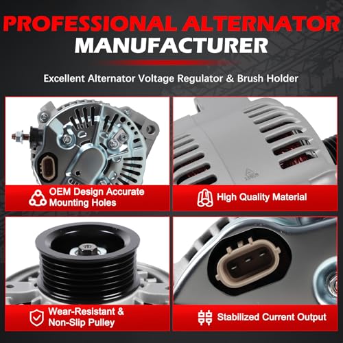 13859 Alternator Fit for Sequoia 2001-2002 V8 4.7L, for Tundra 2000 2001 2002 V8 4.7L, Replace OE 27060-0F020-84, 102211-0610 - size: 13859 | 100A