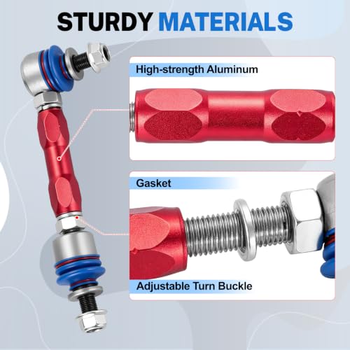 Front & Rear Adjustable Stabilizer Sway Bar End Links Suspension Kit Compatible with Lexus GX470 2003-2009, Toyota 4Runner 2003-2022, Toyota FJ Cruiser 2007-2014