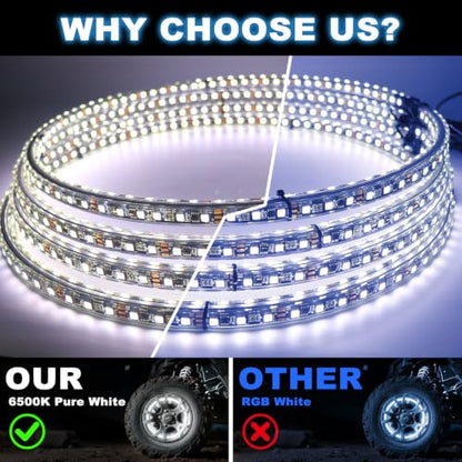 17inch Bright Pure White Double Row Wheel Lights for Truck Pickup - size: 17inch-0pod