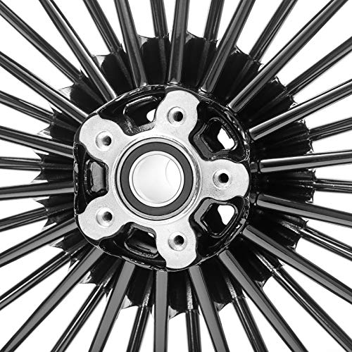 TOFR 18x3.5 18x3.5 Fat Spoke Wheels Black For Harley Touring Baggers 84-08 - color: Gloss Black, size: Front:18x3.5 Rear:18x3.5