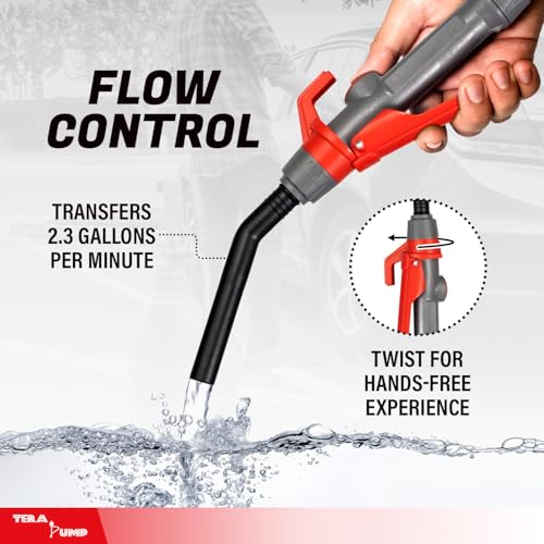 TERA PUMP Fuel Transfer Pump w/Flow Control Nozzle & Telescopic Tube - style: 10 ft Stick Pump (D)