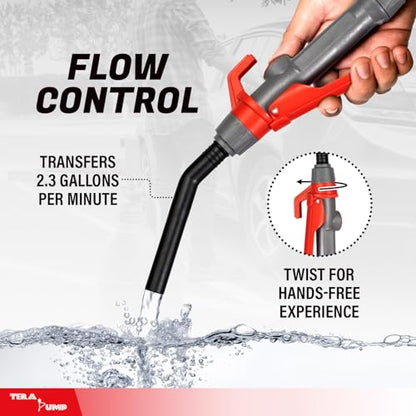 TERA PUMP Fuel Transfer Pump w/Flow Control Nozzle & Telescopic Tube - style: 10 ft Stick Pump (D)