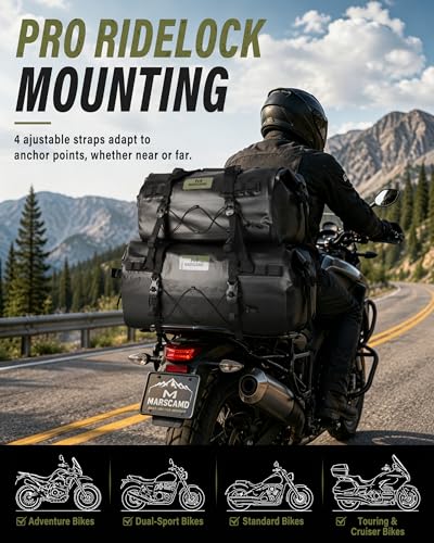 Marscamd Waterproof Motorcycle Dry Bag, Tail Saddle Luggage Roll-Top Design