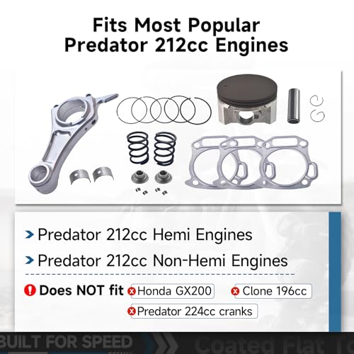 Billet Rod（3.308） Kit for Predator 212cc Hemi and Non-Hemi versions Engine - size: with 18lb Valve Spring Kit