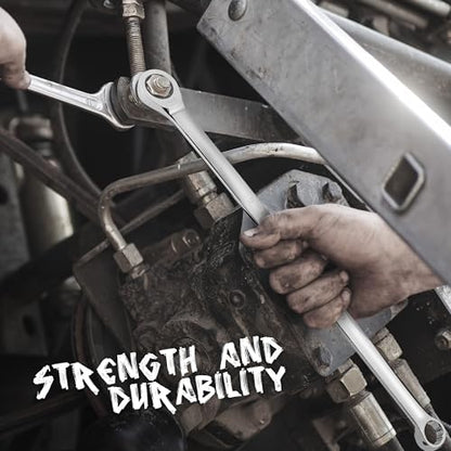 HORUSDY 9-Piece Extra Long Ratcheting Wrench Set, Double Box End Wrench Set with Tool Bag & Box, Metric 8-22mm, CR-V Steel - style: Long Ratcheting Wrench Set