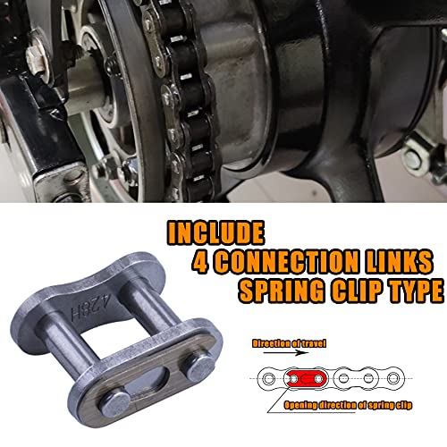428 Motorcycle Chain+ Chain Breaker,114-links Heavy Duty Drive Chain - size: 114