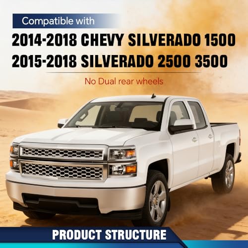 PIT66 Front Mud Flaps Splash Guard Fit Chevy Silverado 2014-2018 - size: Fit Chevy Silverado 2014-2018 | Front