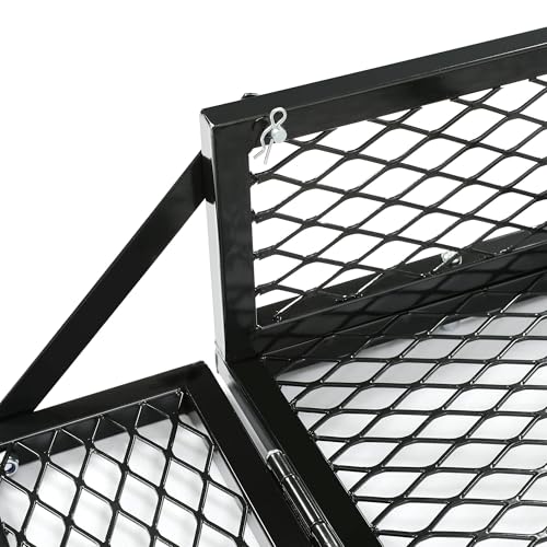 KUAFU Rear Cargo Basket Universal ATV UTV Black Steel Storage Rack Rear - size: Rear
