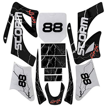 Dirt Bike Full Fender Fairing Kit with Graphics Decals for Apollo 110cc 125cc 150cc 200cc 250cc Models | Durable ABS Plastic Bodywork Set Motorcycle Pit Bike plastics (Black) - color: Black