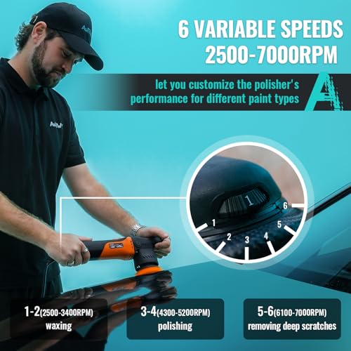 AUTIWOZ W02 Mini Buffer, 2/3Inch Dual Action Polisher, 12mm Random Orbital - size: k1