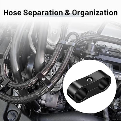 EVIL ENERGY 8AN Hose Separator Clamp AN8 Fuel Line Mounting Clamp 4PCS - size: AN8