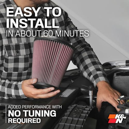 K&N Cold Air Intake System: High-Flow Air Filter, Increase Performance & Towing: Compatible with 2011-2023 Chrysler/Dodge: 300, Challenger, Charger, 69-2545TP - style: Chrome
