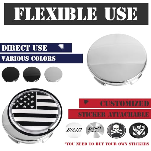 KitsPro 2.25Inch 57MM Wheel Center Caps for Tesla 600587900A Rim Hub Caps, Pack of 4 (Chrome, Outer 57MM, Inner 50MM) - color: Chrome, size: Outer 57MM , Inner 50MM w/ 7.0MM Clip