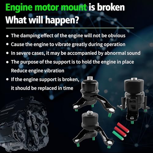 LOONGRIE Engine Motor and Trans Mounts Compatible with 2007-2011 Camry - size: 2007-2011 Camry 2.4L