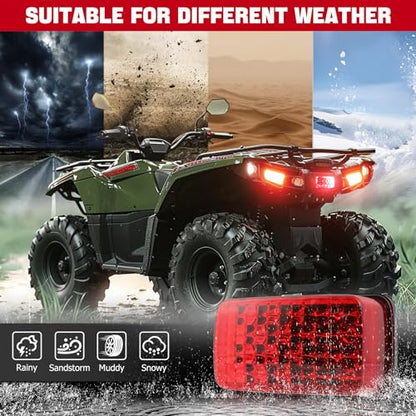 DREAMIZER LED Tail Light ATV OEM Taillight w/Running Brake Light Compatible with Yamaha Big Bear Bruin Rhino Kodiak Grizzly Wolverine Viking - color: Red lens