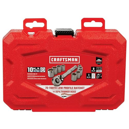 CRAFTSMAN Mechanics Tool Set, Metric, 3/8 Inch Drive, 10 Piece (CMMT34564)
