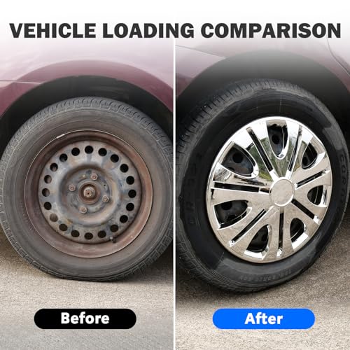 15inch Wheel Guards – (4 Pack) Hubcaps for Car Wheel Cover - color: 5082-Chrome-15