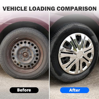 15inch Wheel Guards – (4 Pack) Hubcaps for Car Wheel Cover - color: 5082-Chrome-15