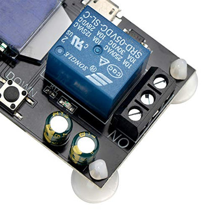 DROK Time Delay Relay, DC 5V/12V/24V Timer Relay Delay-Off Cycle 0.01s-9999mins Adjustable Trigger with LCD Display Support Micro USB 5V Input - color: Black, size: 1pcs