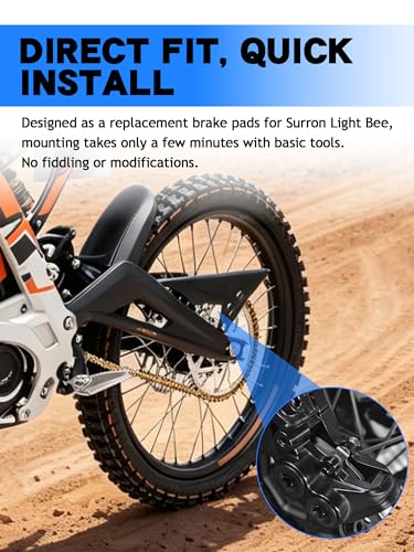JFG RACING Electric Dirt Bike Front & Rear Brake Pads for Surron LBX,2 Pcs - color: Grey, size: 2