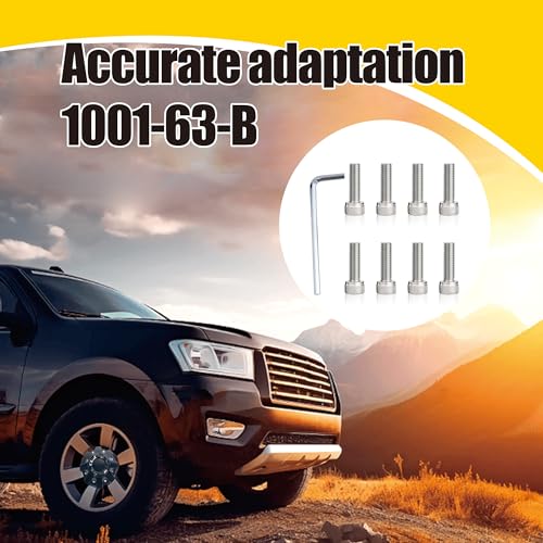 8-Pack Fuel Wheel Center Cap Screws with Adapter Tool for 1001-63-B, 1001-63B, 1001-63GB Stainless Steel Material