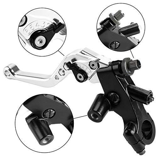 Universal Motorcycle 7/8" 22mm Handlebar Brake Master Cylinder Clutch Lever CNC Left & Right Set Compatible with Harley Honda Kawasaki Suzuki Yamaha（ Piston Diameter 12.7mm(Silver) - color: Silver