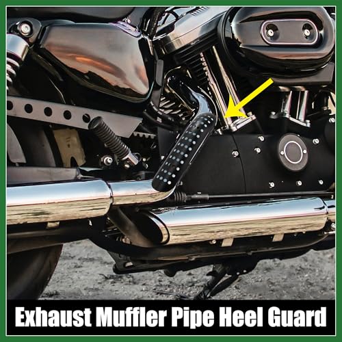 Motoforti 1Set Universal Motorcycle Exhaust Heat Shield Pipe Shield Exhaust Guard Muffler Protector for Harley Curvedwith Holes Black Long-lasting