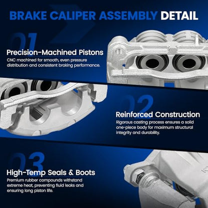 Front Brake Caliper Assembly for Chevy SSR Trailblazer EXT 2003-2005 - size: Front [18-B4798 & 18-B4799]