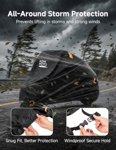 KEMIMOTO Motorcycle Cover Weather Resistant 96.5" Fits for Cruiser - size: 96.5"
