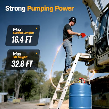 TaskStar Fuel Transfer Pump Battery Powered, 12GPM Diesel Kerosene Transfer - color: 18V 12GPM Cordless, Single Battery