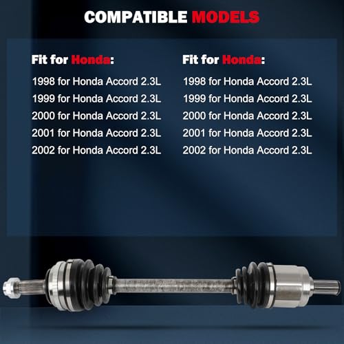 CCIYU CV Axle Shaft Assembly for Honda Accord 1998 1999 2000 2001 2002 - size: 18-0003