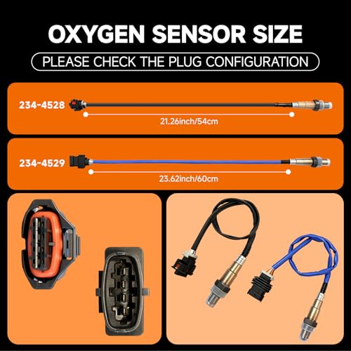 Precision O2 Sensor & Oxygen Sensor Kit | Compatible with Chevy 1.4L Models | Complete Upstream & Downstream Set 234-4529 & 234-4528 with Free Gloves - size: 234-4528&234-4529
