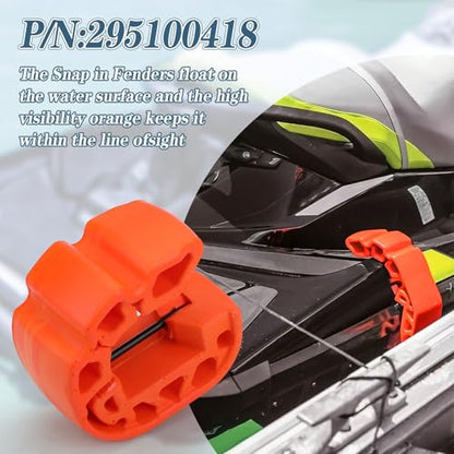 JOJOCY 2 PCS Snap in Bumpers/Fenders Kit, Tear-Resistant Material for Sea-Doo GTI, GTR, Wake 170 (2020+) & RXP-X (2021), Orange, Fits Models 295100418 & 295100729