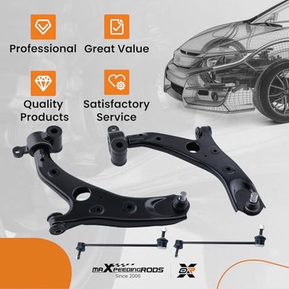 maXpeedingrods 4Pcs Front Lower Control Arm Kit for Mazda 6 2014-2019 - size: 4-Pieces