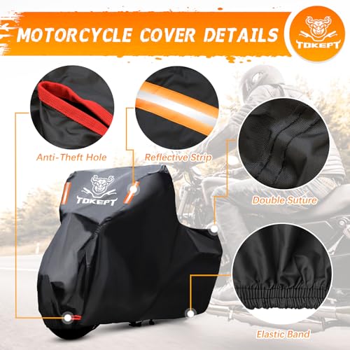 Motorcycle Cover - All Season Waterproof Outdoor Protection - size: XXXL-116"