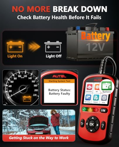 Autel OBD2 Scanner AutoLink AL549, Car Check Engine Code Reader with ABS, Car Battery Tester & Alternator Tester, Plug and Play, Upgrade Ver. of AL519 AL319 AL329 ML519 OBDII CAN Diagnostic Scan Tool - color: red
