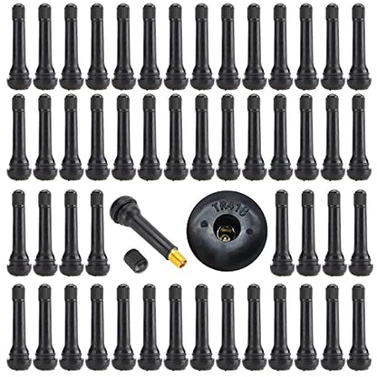 50pcs TR418 Tire Valve Stem Snap-in Valves, 2 Inch Length Rubber Tubeless Tire Valve Stems