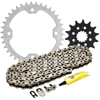 NICHE Drive Sprocket Chain Combo for Yamaha YFZ450 YFZ450SE Front 14 Rear 38 Tooth 520NZ Standard 98 Links - size: Standard Chain
